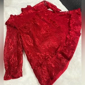 Red lace dress